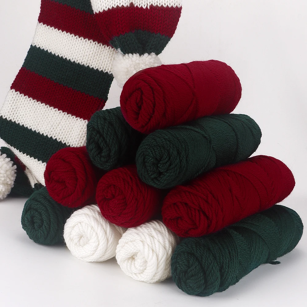 3 Stück hochwertiger Garn aus Woll-Acryl-Mischgewebe, warmes, weiches Webgarn, handgestricktes DIY-Garn zum Weben von Pullovern, Schals und Socken