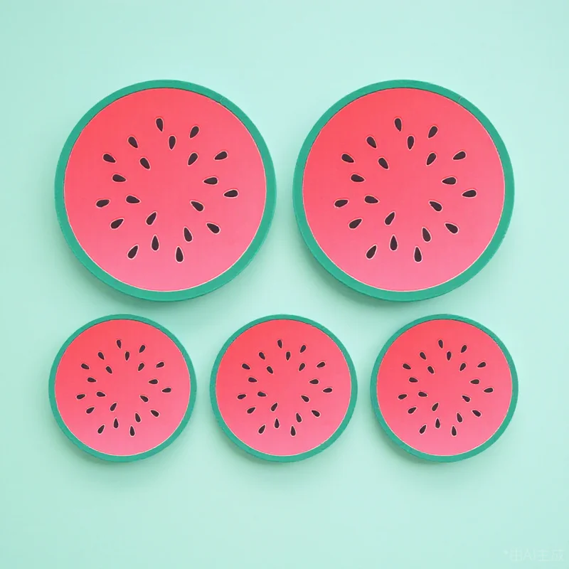 

10Pcs Sliced Fruit Coasters Anti-Slip Wear-Resistant Decorative Placemats for Home Cafe Placemats Round Fruit Coasters