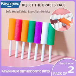Fawnmum 2PCS/Box Orthodontic Tooth Bite Stick Fruit Flavor Teeth Aligners Chewies Reusable Silicone Sticks For Invisable Braces