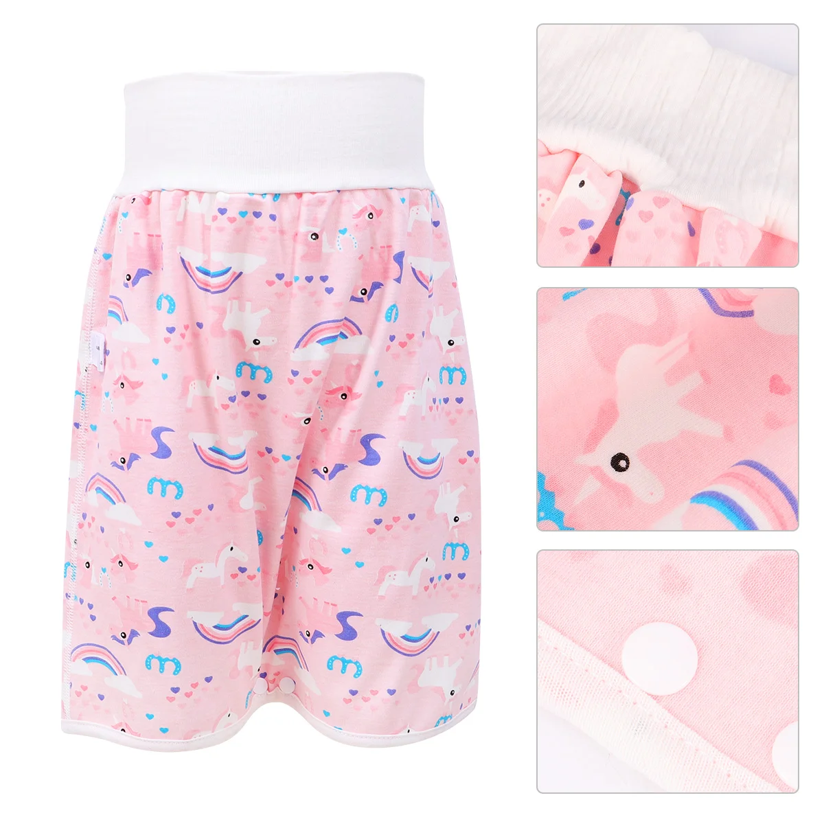 

Diapers Skirt Pink Pants Skin Friendly High Waist 47X42CM Nappy for Toddlers High-waist Baby