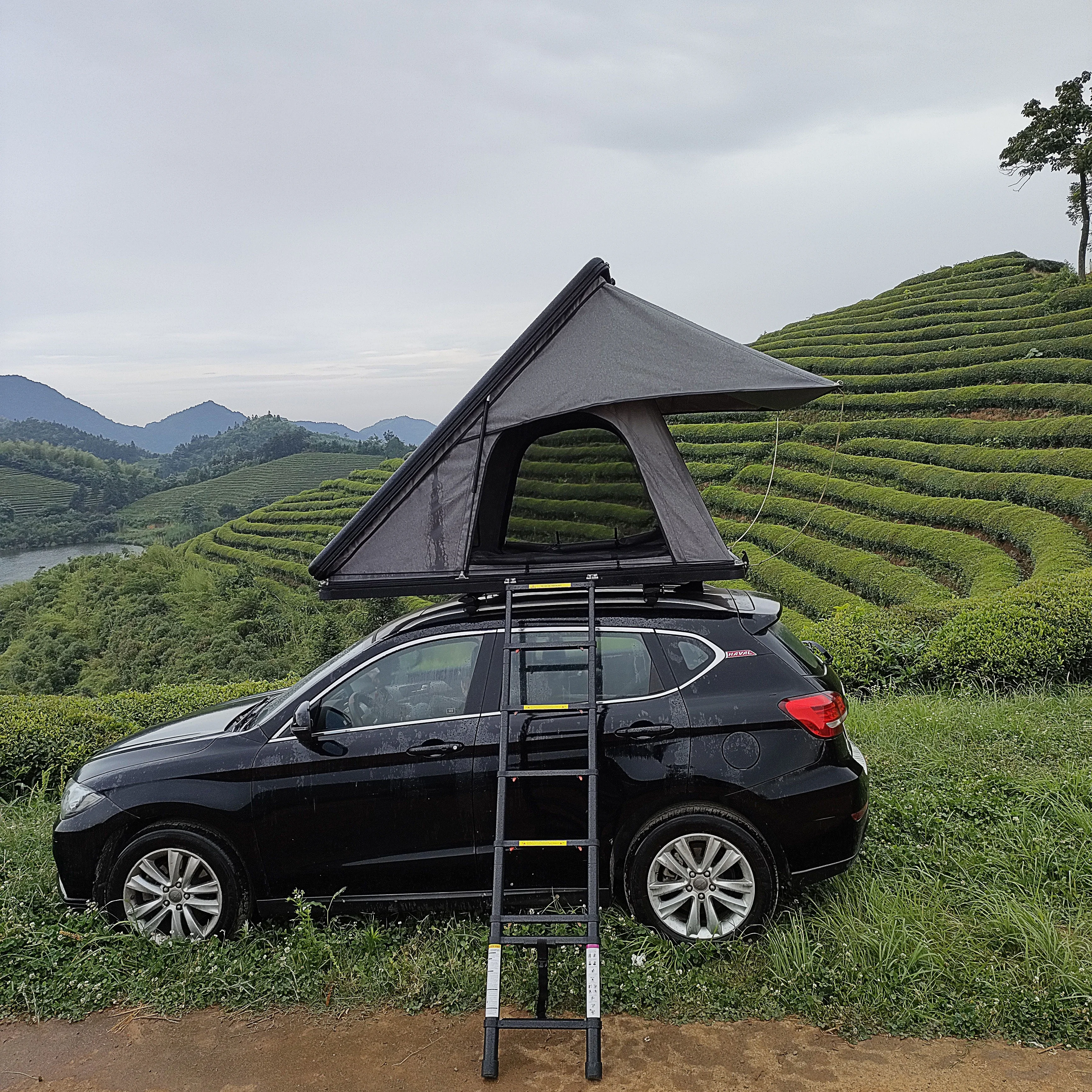 

CustomizedAluminum Triangle Car Rooftop Tent Hard Shell for Convenient Camping,Customization