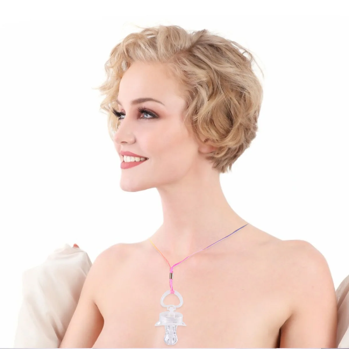 

6Pcs Flashing Nipple Whistle Plastic Loud Mini Whistles for Party Nightclub Dancing Events Shiner Design Creative Disco Whistle