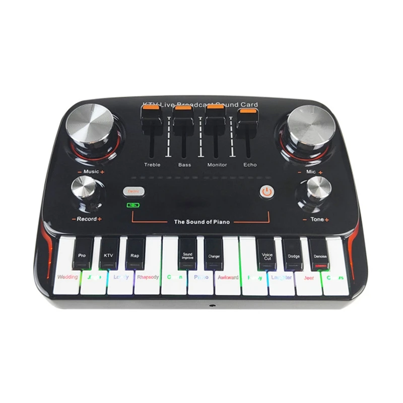 

KTV Live Broadcast Sound Card Audio Recording Desktop Singing Wireless Lossless Transmission Plug And Play Voice Changer-ABAF