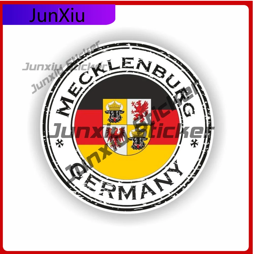 

Mecklenburg Germany Coat of Arms Seal Sticker Round Long Lasting Auto Accessories For Laptop Door Scratch Cover Decoration Auto