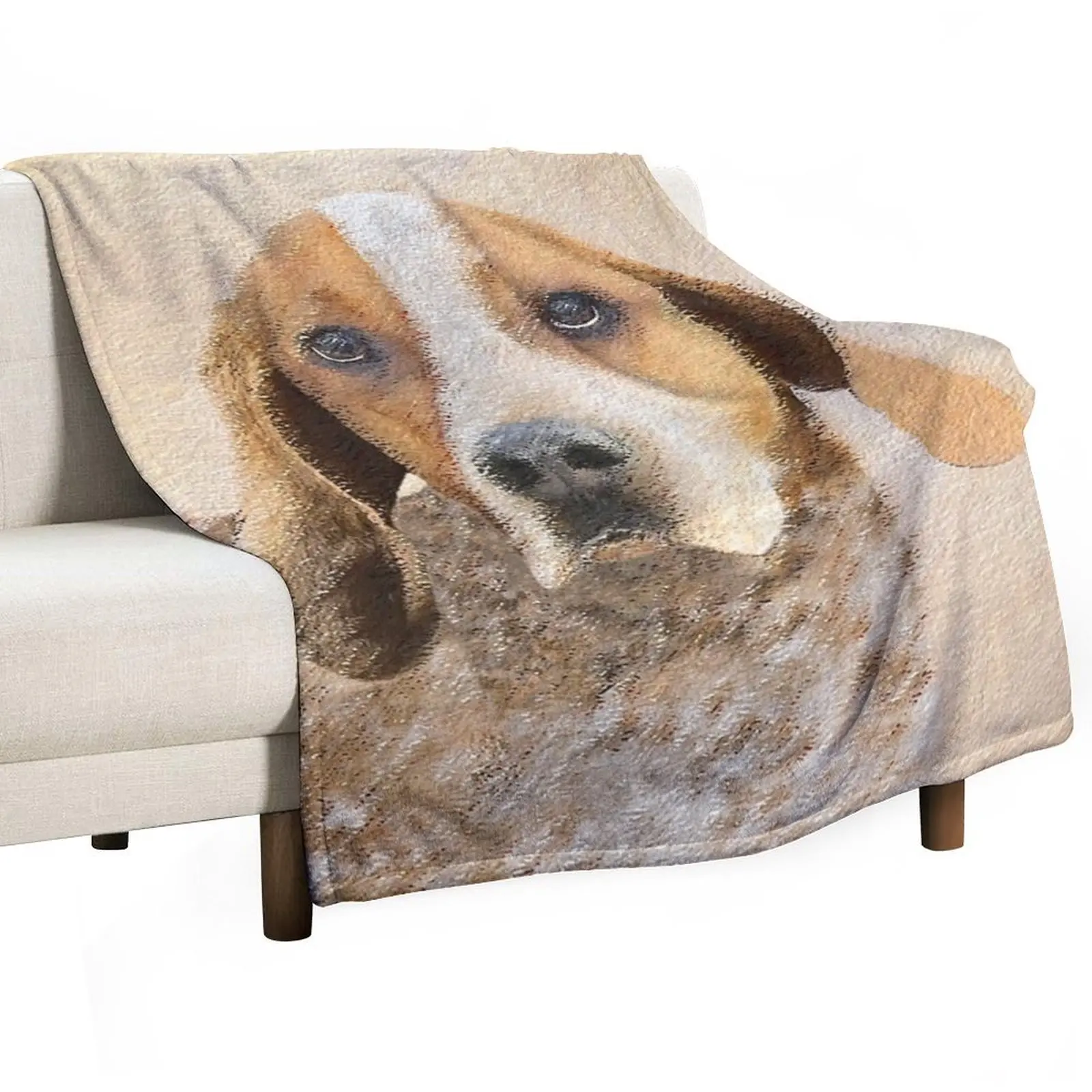 

American English Coonhound Painting - Original Dog Art Throw Blanket anime for babies Plaid Kid'S Blankets