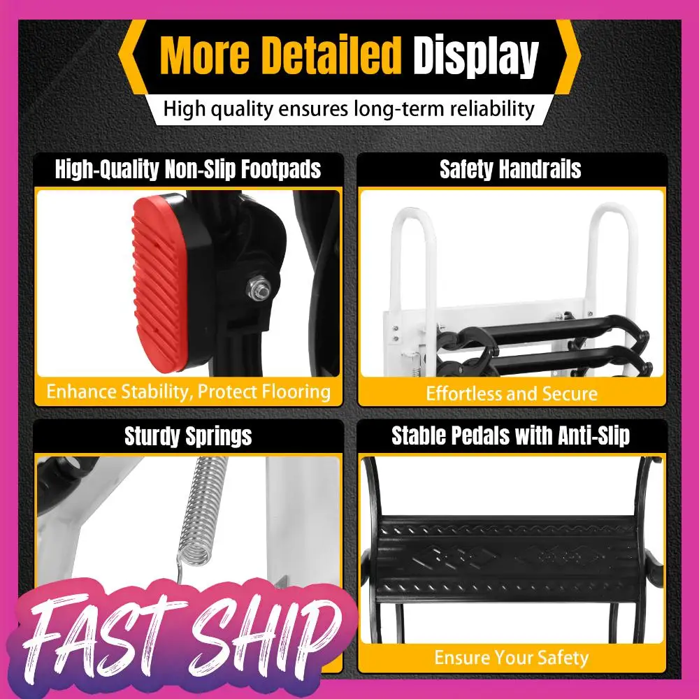 

Hidden Mount Attic Extension Stairs Pull Down System Invisible Telescoping Stairs 440LBS Capacity for Garages/Roofs/Basements