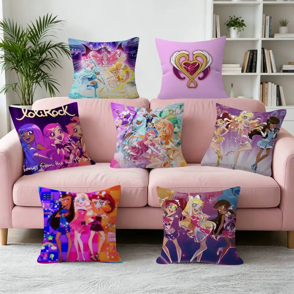 LoliRock Cartoon Anime Decorative Room Aesthetics Pillow Case Home Decor Bedroom Sofa Bed Pillow Cover 45x45