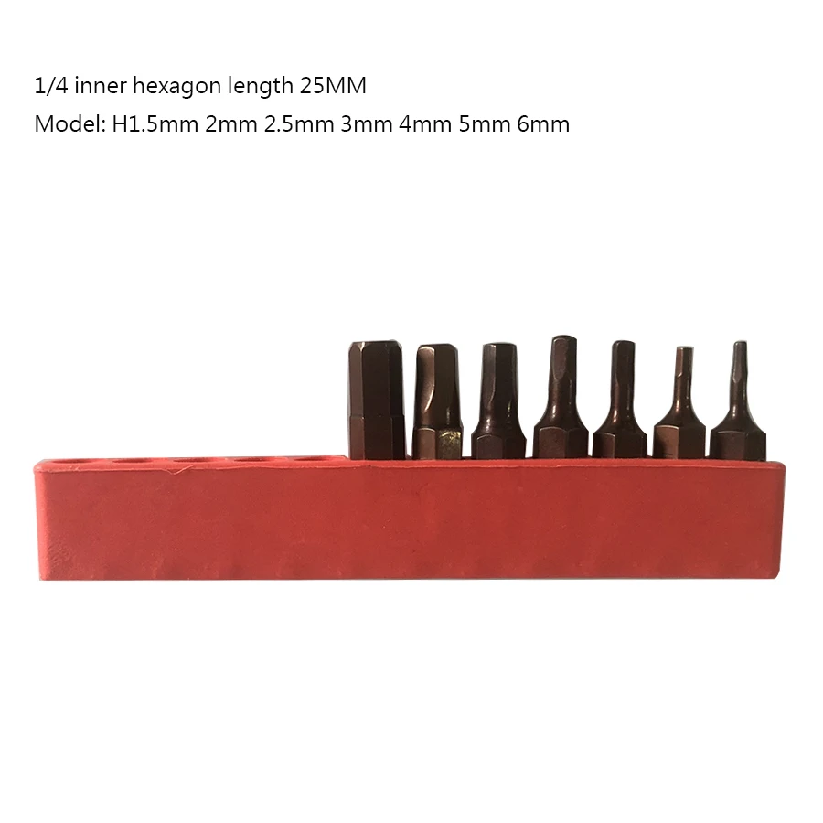 1/4 Inch S2 Gelegeerd Staal 25Mm Lange Magnetische Torx Phillips Platte Blade Inner Hexagon Schroevendraaier Bits Set Gereedschap