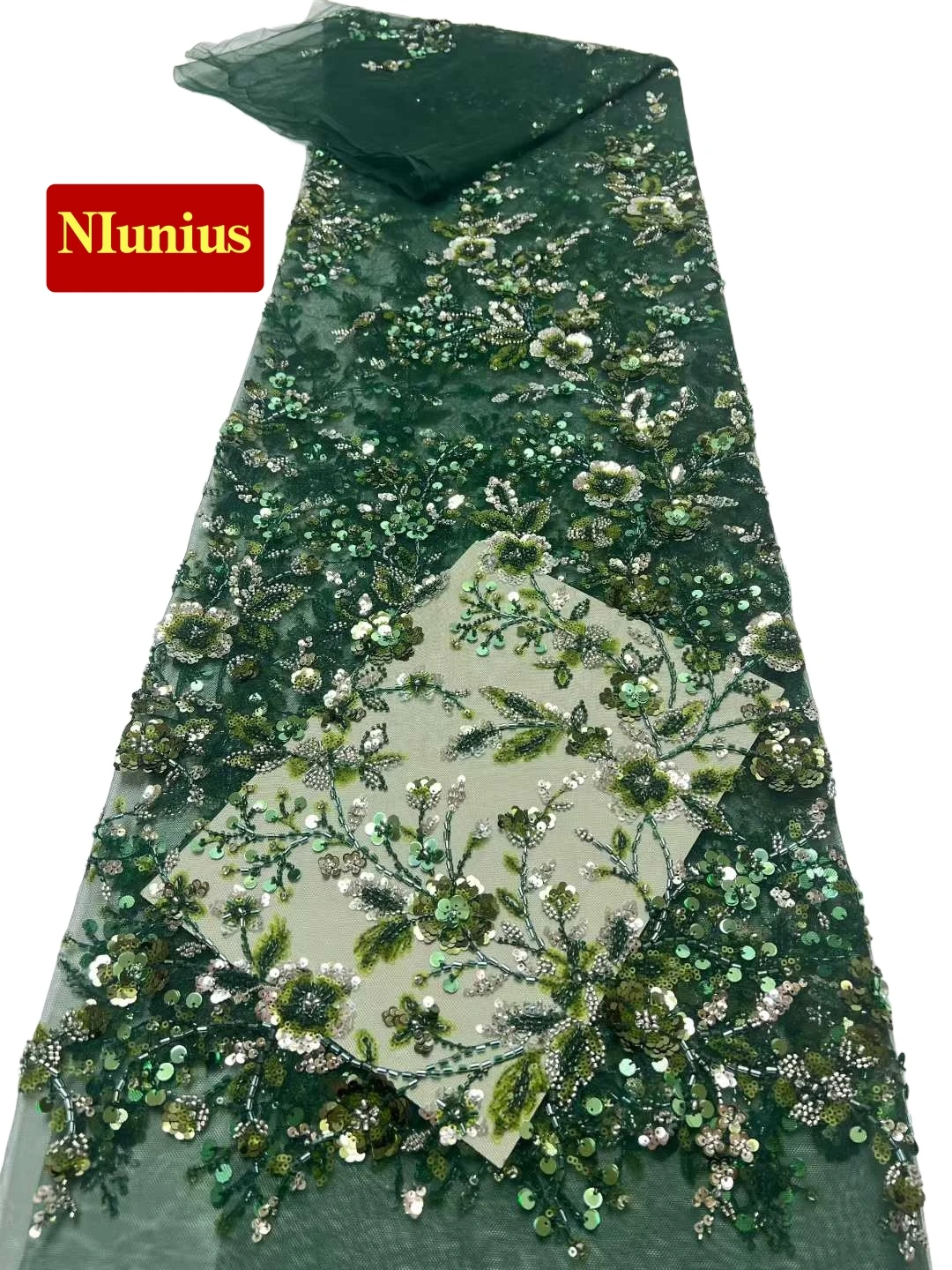 

2026Elegant Superior Quality Heavy Soft Mesh Sequined Lace Fabric with Stones for Classic Wedding & Party Dresses NN6551_E