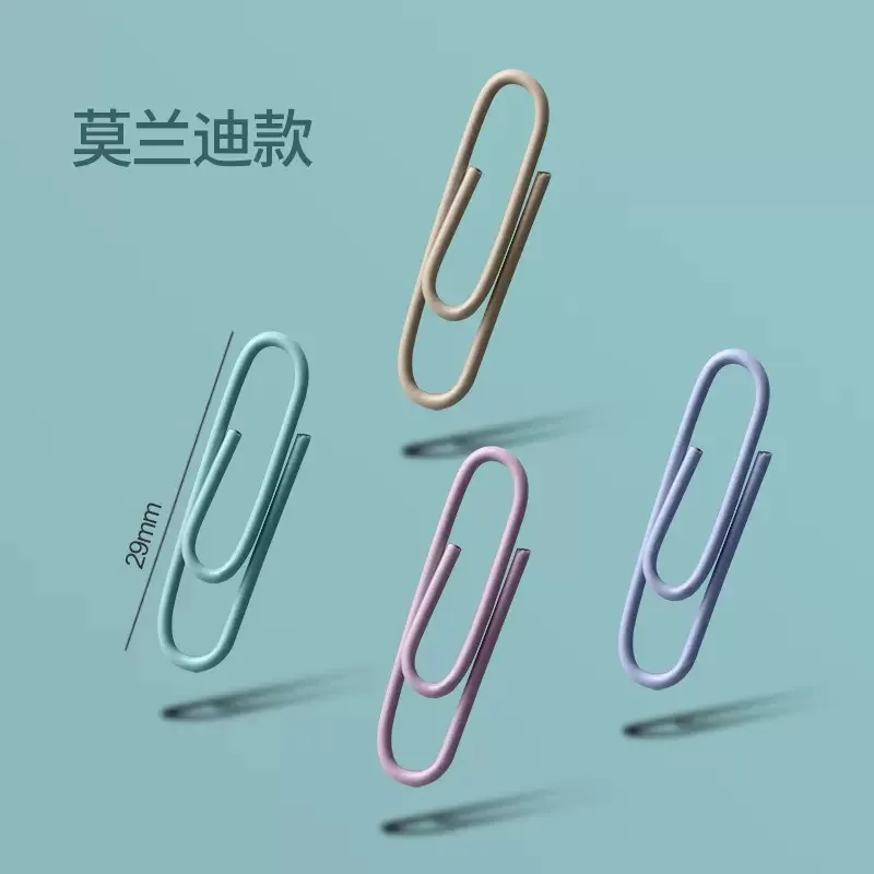 160PCS Macaron Color 29mm Mini Bookmark Bookmark Metal Paper Clips Binder Clip Office Accessories