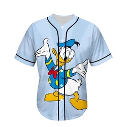 Kawaii Mickey Mouse Baseball Tshirt Cartoons Summer Casual Donald Duck Clothes Kid Girl Boy Top Tee Shirt Minnie Mouse T-shirt