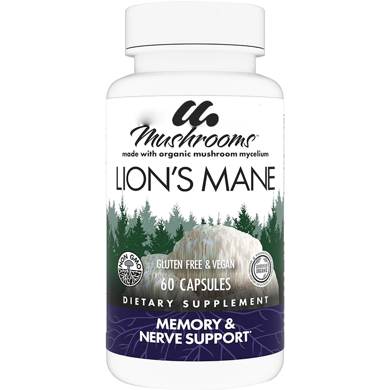 

Mushroom Lion Mane - Brain Health Support Supplement - Supports Focus and Memory Function