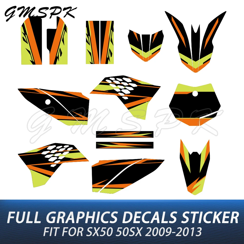 

Motorcycle Fairing Full Graphic Background Decals Decor Stickers Fit for KTM SX50 SX 50 50SX 50cc 2009 2010 2011 2012 2013