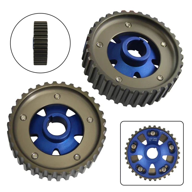 2Pcs Aluminum Racing Cam Gear Pulley For Civic DOHC B16A, B16A1, B16A2, B16A3, B18C, B18C1, B18C5 Integra DC2 Acura