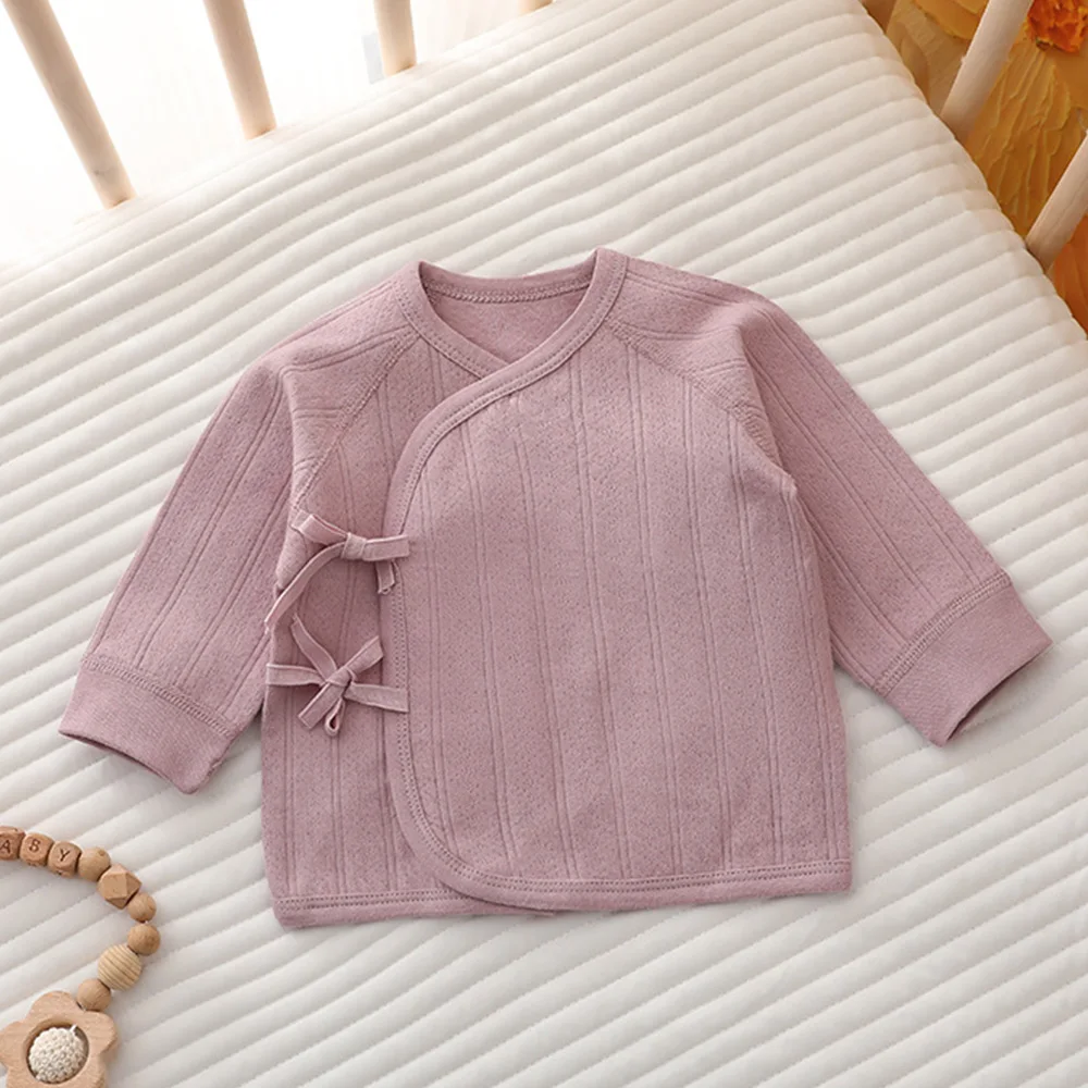 Baby Tops Long Sleeve Solid Color Spring Autumn Summer Winter Newborn Clothes Hospital Baby Girl Boy Tshirt