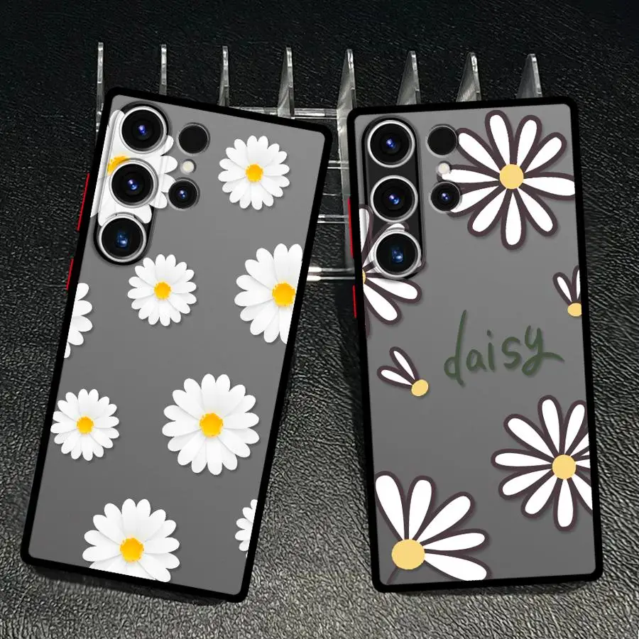 Case for Samsung Galaxy S26 S25 Ultra S21 S20 S23 FE S24 Plus Note 20 10+ S22 Funda Phone Cover Minimalist Daisy