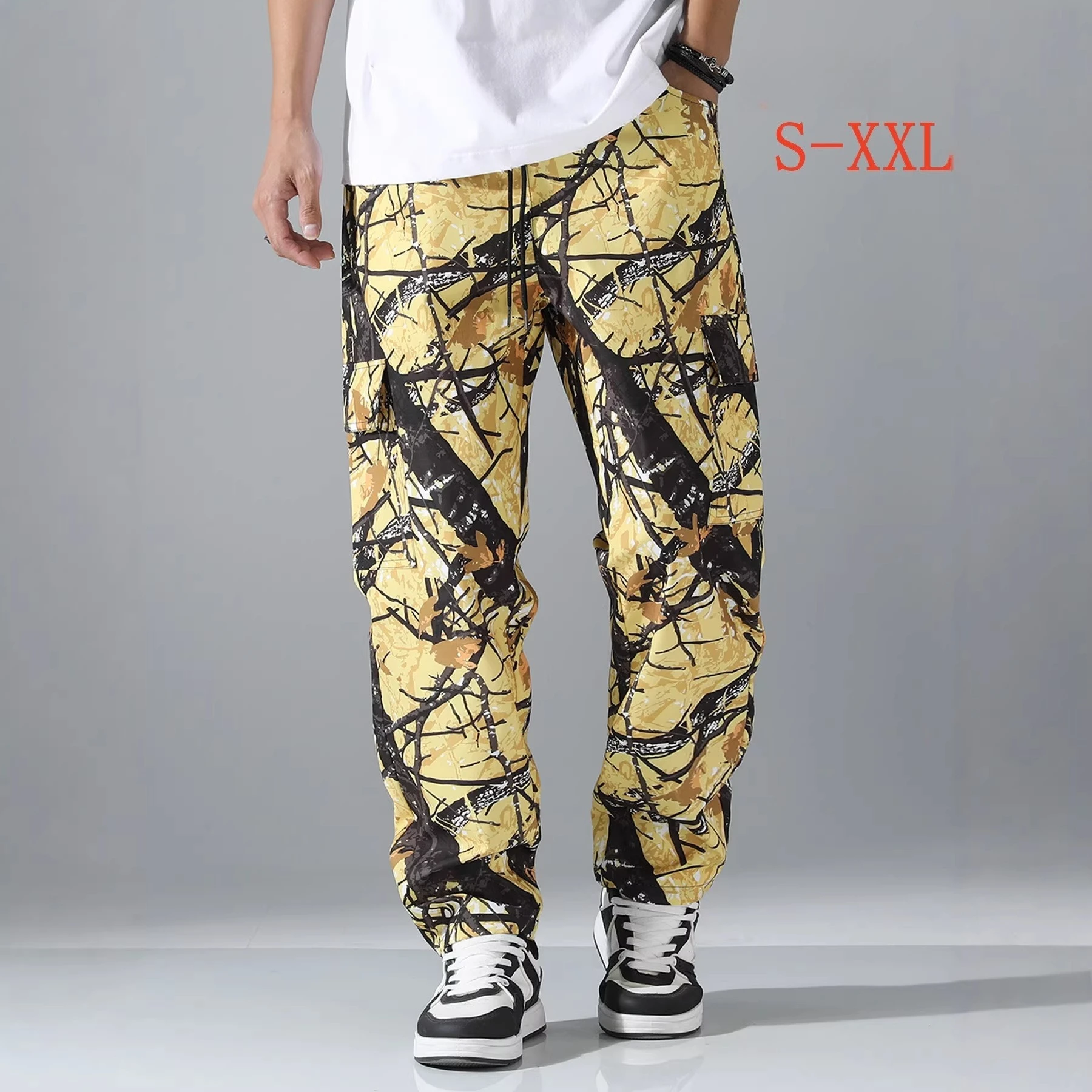 Waterproof camouflage Cargo Pants Men Summer Long Work Trousers Male Outdoor Color Block Pockets Sports Camping Fishing Pant