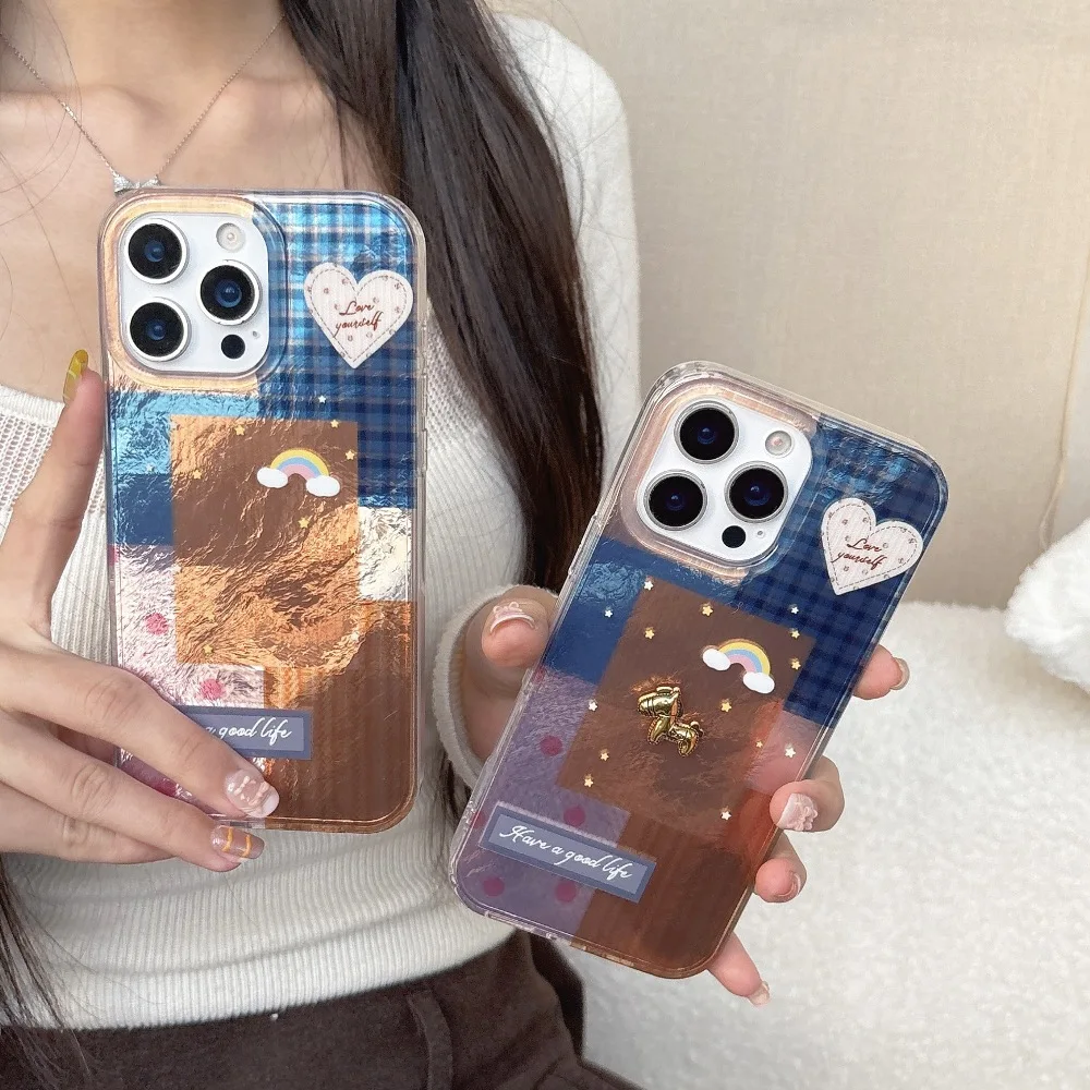 

Fashion Back Colorful Pattern Phone Case for iPhone 14 15 16 17 Pro Max with Protective Cover