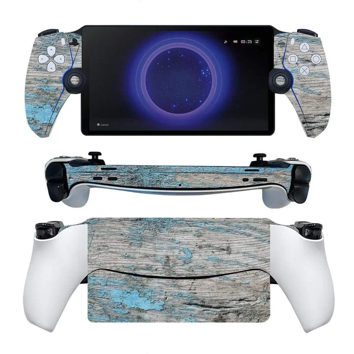 Wood Grain Style for PS Portal PVC Skin Sticker Matte Durable Anti-Bubble Scratch-Resistant Console Decal
