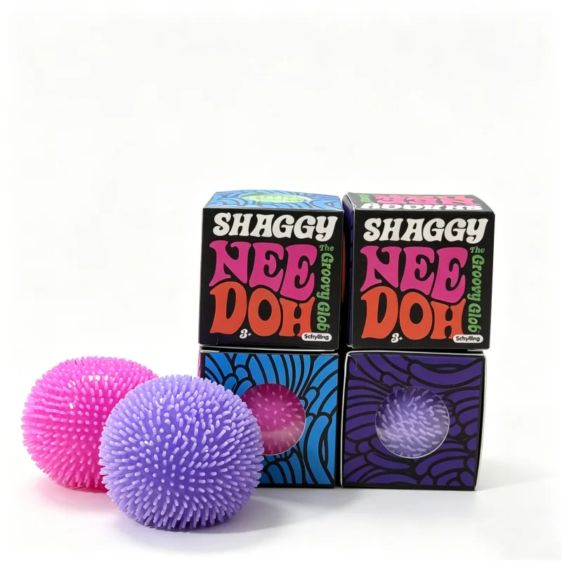 Needoh Mini Fuzz Ball Shaggy Maltose Squishy Fidget Hand Exercise Stress Anxiety Relief Toy for ADHD Relaxation Decompression