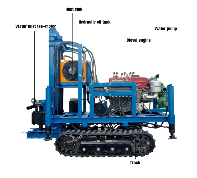 Farmland Crawler Borehole Drilling Machine Heavy Duty Water Well Drilling Rig Irrigation Purpose Quality Factory Direct Sale