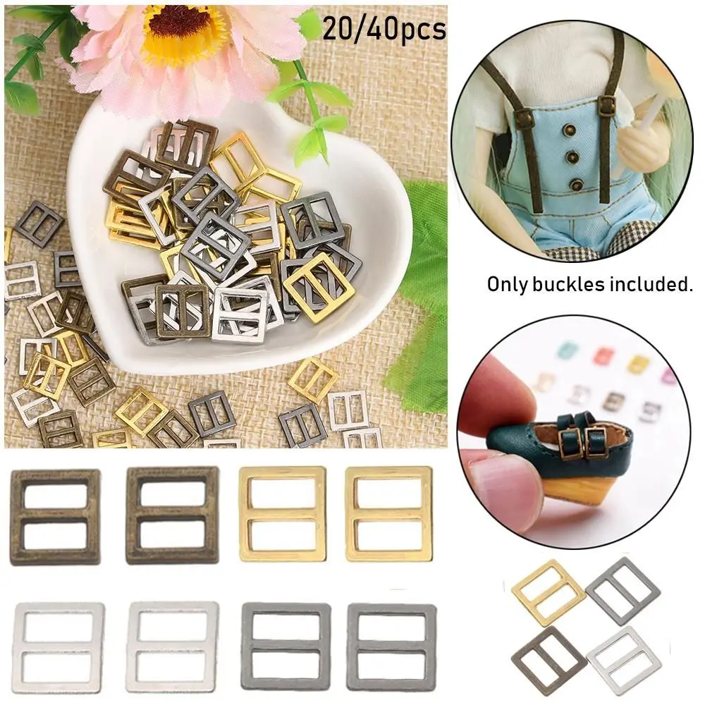 20/40pcs Newest 6/7/8.5mm Mini Ultra-small Tri-glide Belt Buckle Doll Bags Buckles Diy Doll Buttons Shoes Clothes Accessories