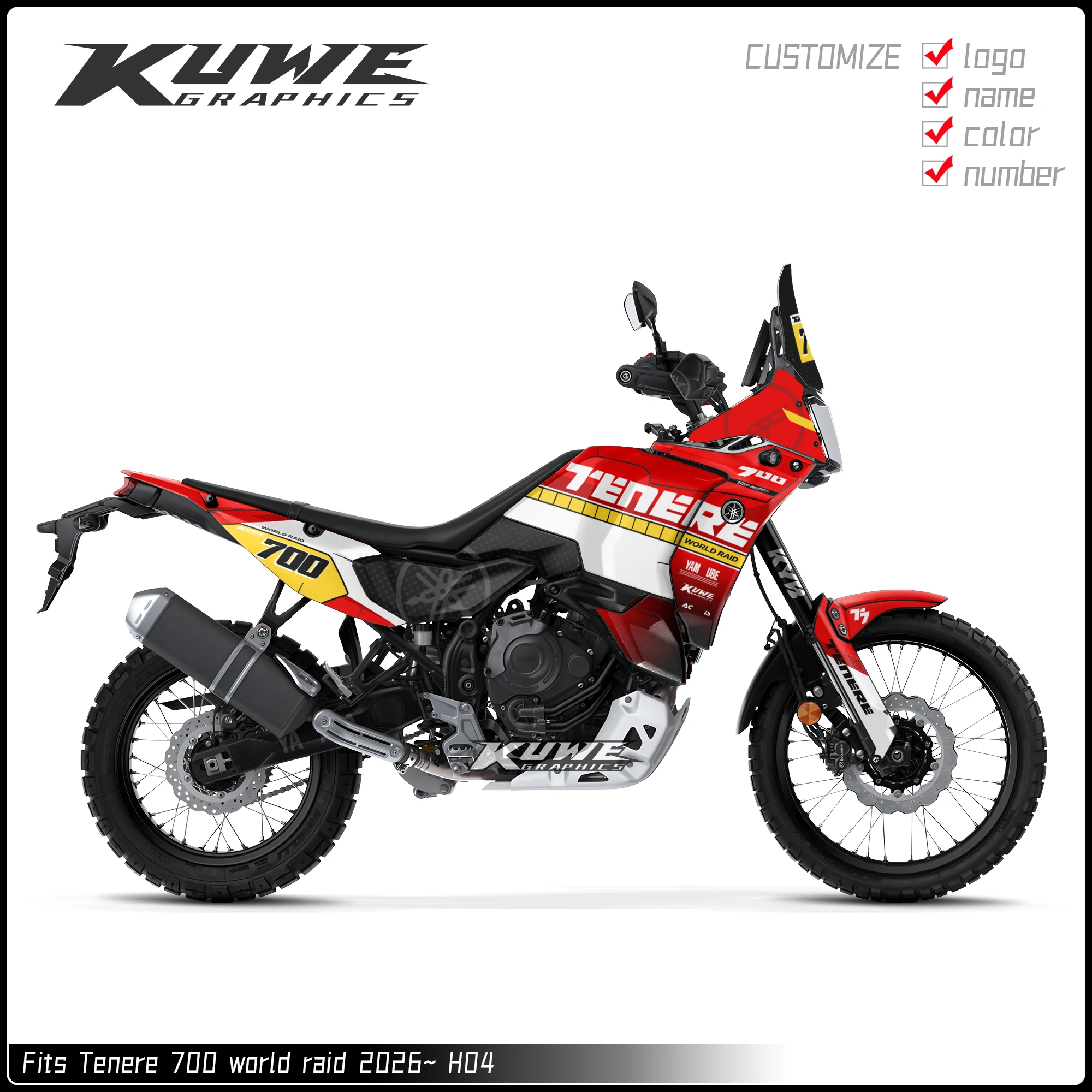 Suitable for Yamaha Tenere 700 World Raid 2026~ Graphics Kit Decals Kit Sticker S4