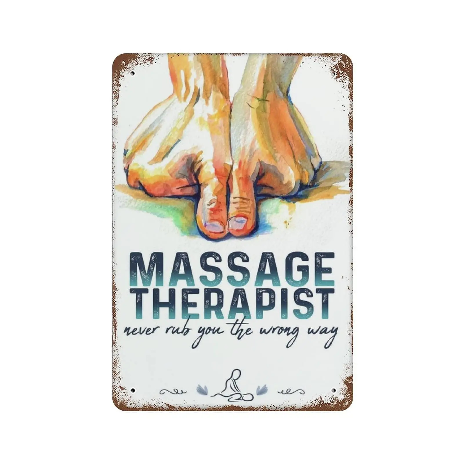 

Vintage Metal Tin Sign Plaque,Massage Therapist Never Rub You The Wrong Way Tin Sign,Man cave Pub Club Cafe Home Decor Plate，Bir