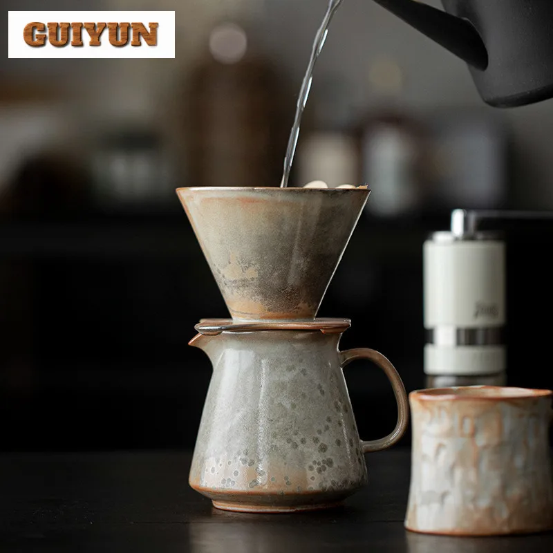 Ink Wood-fired Porcelain Coffee Dripper Switch Pour Over Dripper Immersion Dripper Switch Coffee Maker Glass Coffee Filters V60