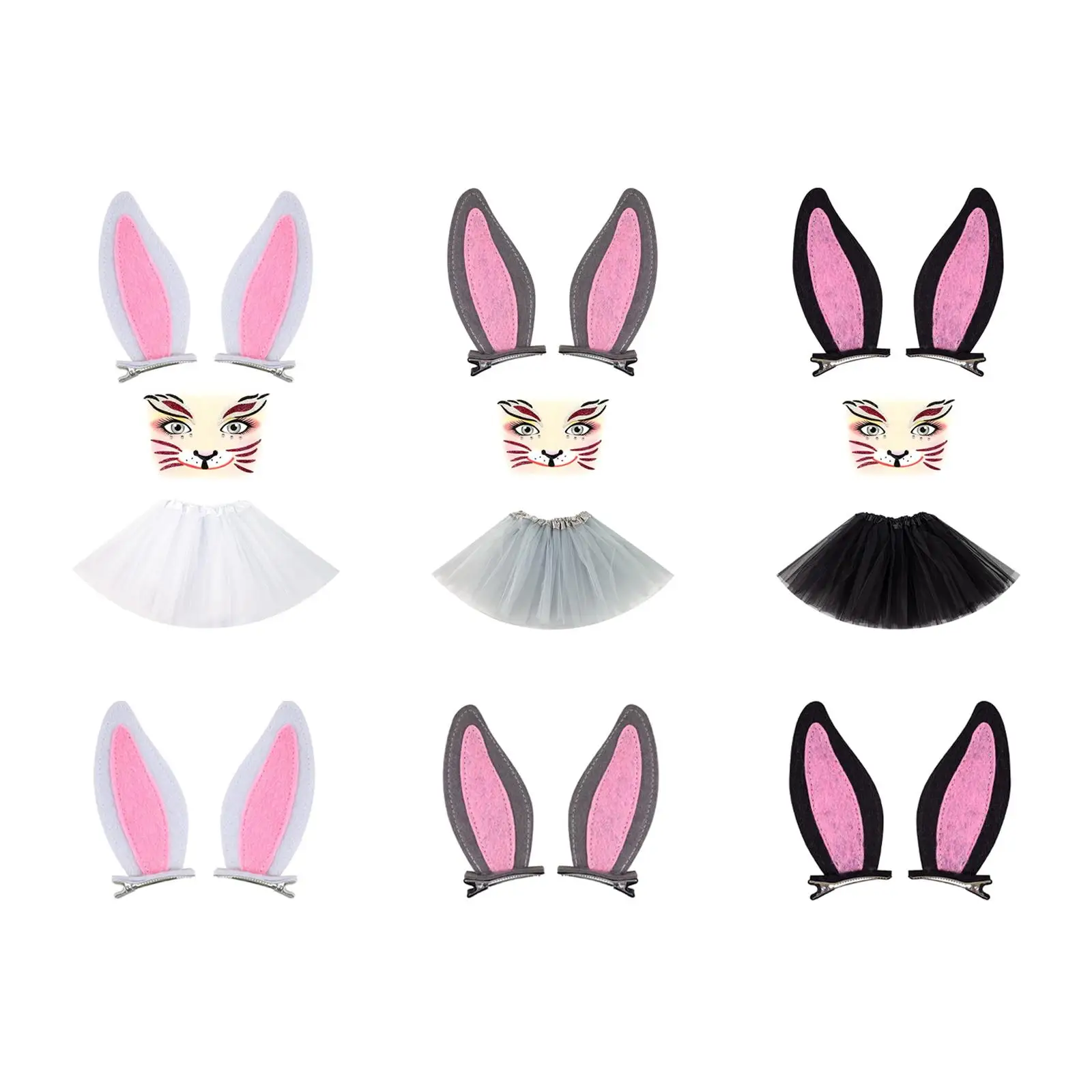 

Cute Rabbit Ears Headband Headdress Halloween Cosplay Costume Animal Dress up Set for Halloween