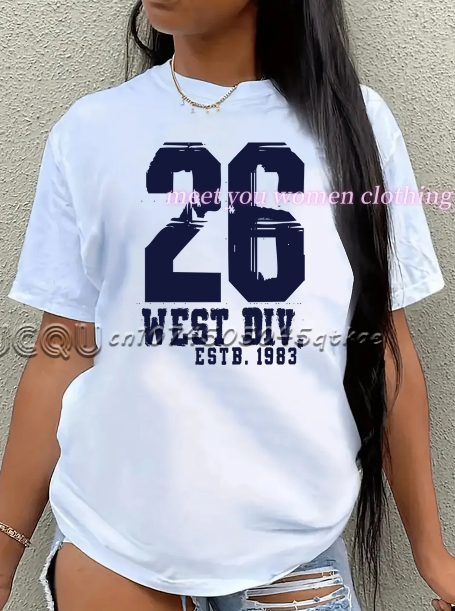 2025 new in  Women NO.28 Print O-Neck Short Sleeve T-Shirt Summer Graphic Tee  Women tops plus  size LADY Sport T-Shirt