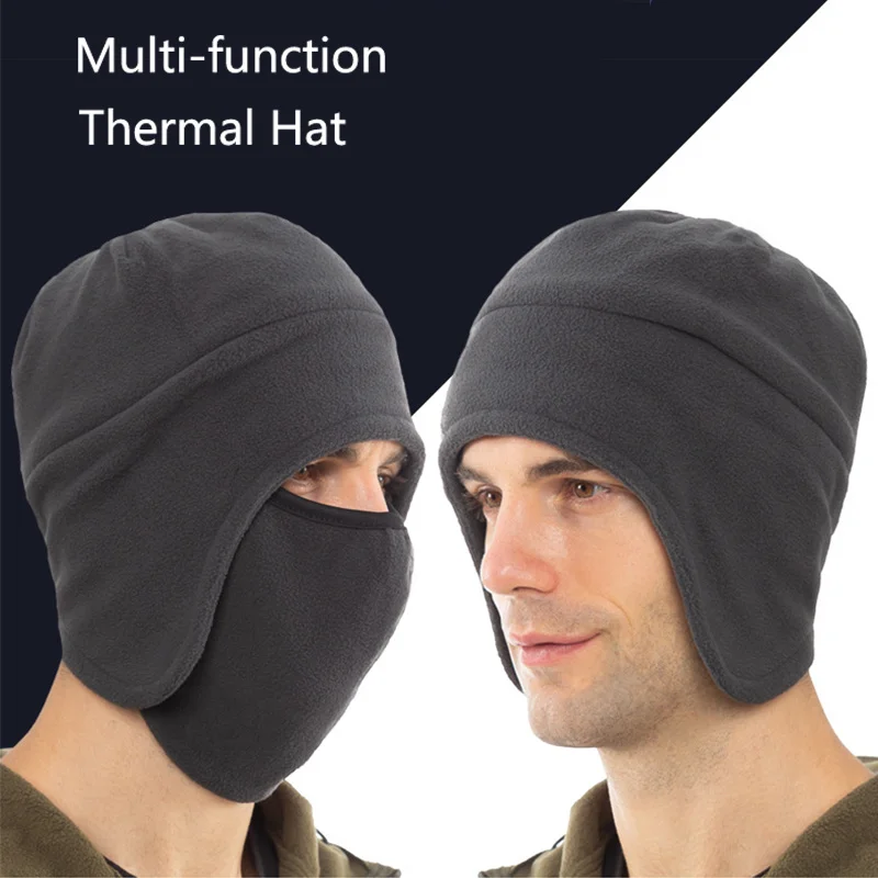 Men Outdoor Winter Multifunction Thermal Mask Thicken Fleece Windproof Cycling Sports Hat Climbing Skiing Fishing Warm Headgear