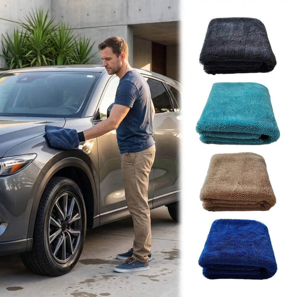 Car Wash Mitt Thick Scratch-Free High Absorbency Soft Microfiber Glove For Car Cleaning Detailing Snow Car Cleaning Gloves