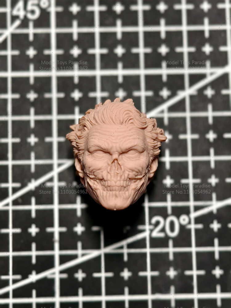 غير مصبوغ لتقوم بها بنفسك 1/12 مقياس لعنة مهرج الأبيض نموذج رئيس سوبر الشرير الرجال الجندي رئيس نحت صالح 6 بوصة عمل الشكل الجسم #2