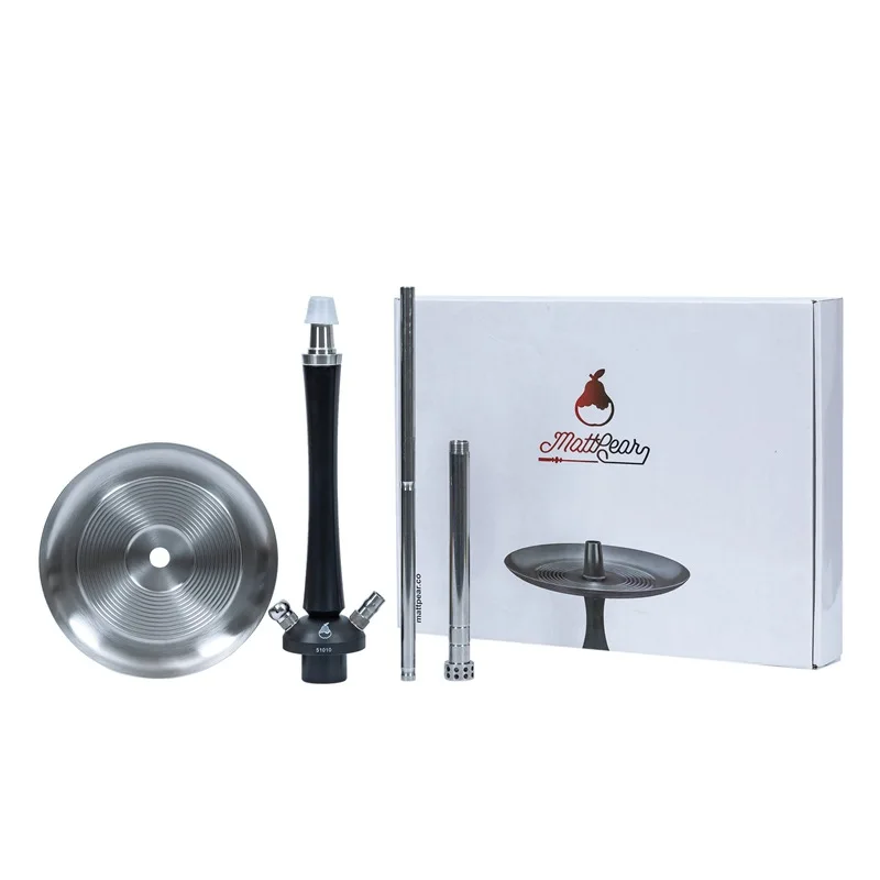 

Mattpear wholesale Hot Selling Stainless Steel Russia Stainless Steel Narhuile Set Glass Base Shisha Hookah