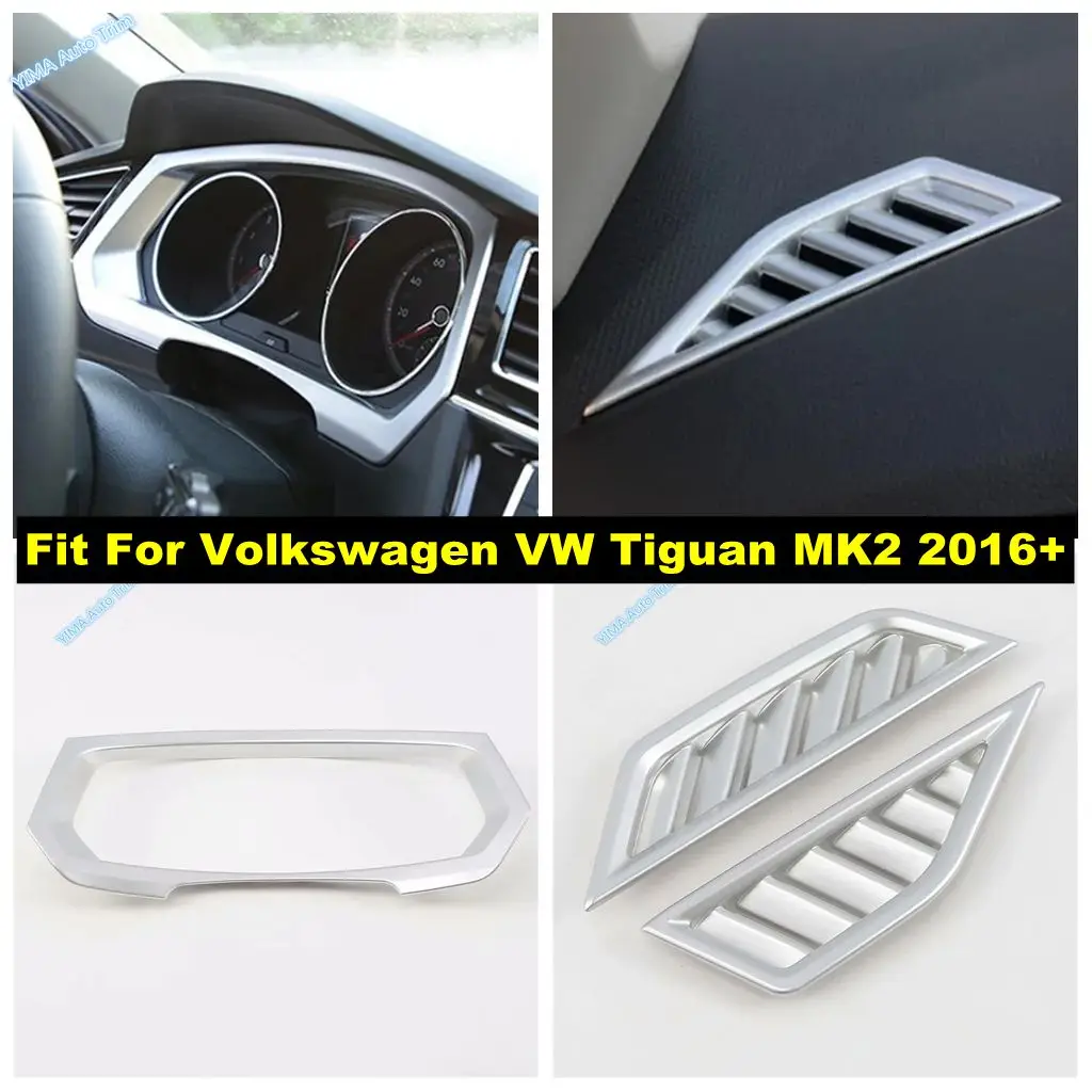 

Auto Dashboard Speedometer Gauge Frame / Air Conditonnal Vent Outlet Frame Cover Trim For Volkswagen VW Tiguan MK2 2016 - 2022