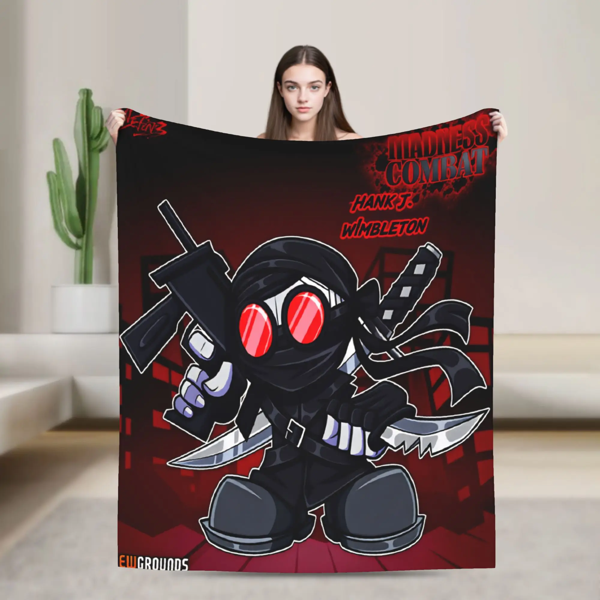 MADNESS COMBAT Blanket  Super Soft Graphic Plush Bedding Throws For Outdoor Decorative Flannel Bedspread Bed Cover