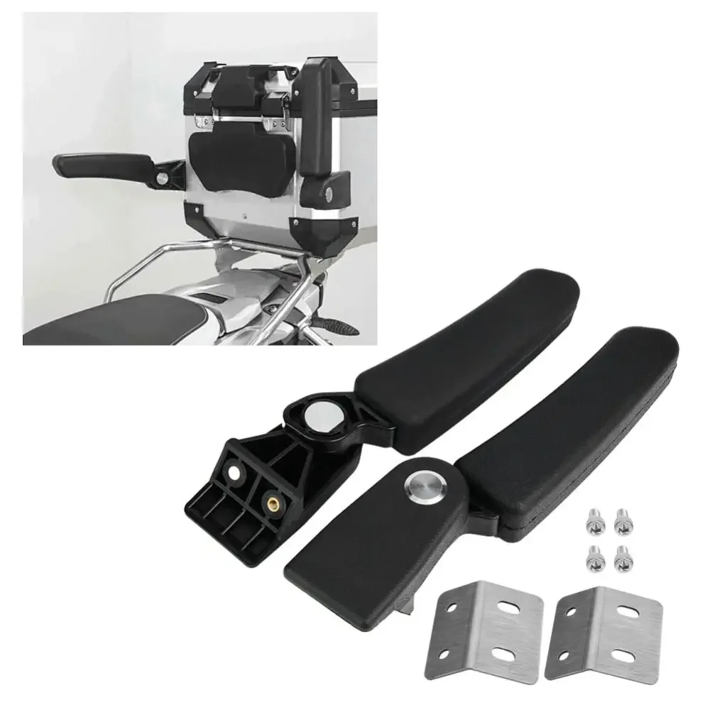

New Alloy Rear Armrest Kit Passenger Seat Accessories Folding Top Box Arm Rest Universal Motorcycle Rear Folding Top Case