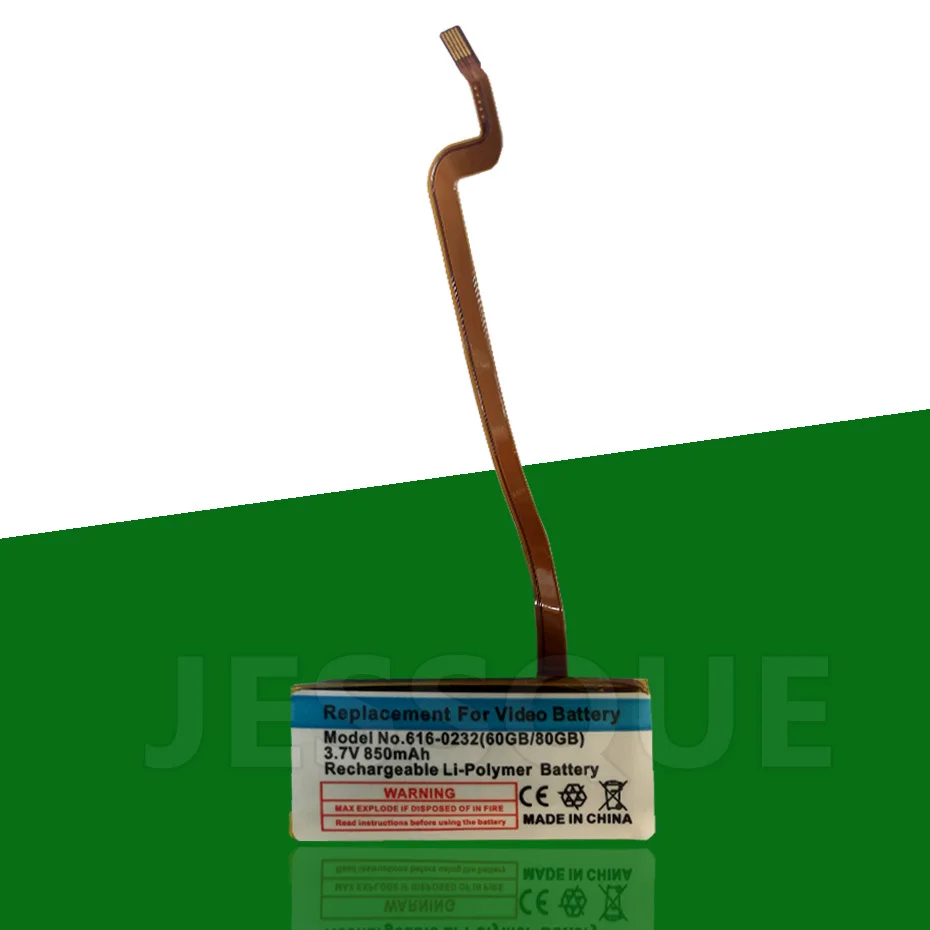 850mAh 616-0232 Battery For Apple iPod Classic 6th GEN 80GB Video 30GB 60GB A1036 A1136 MB145 MB150 160GB MP4