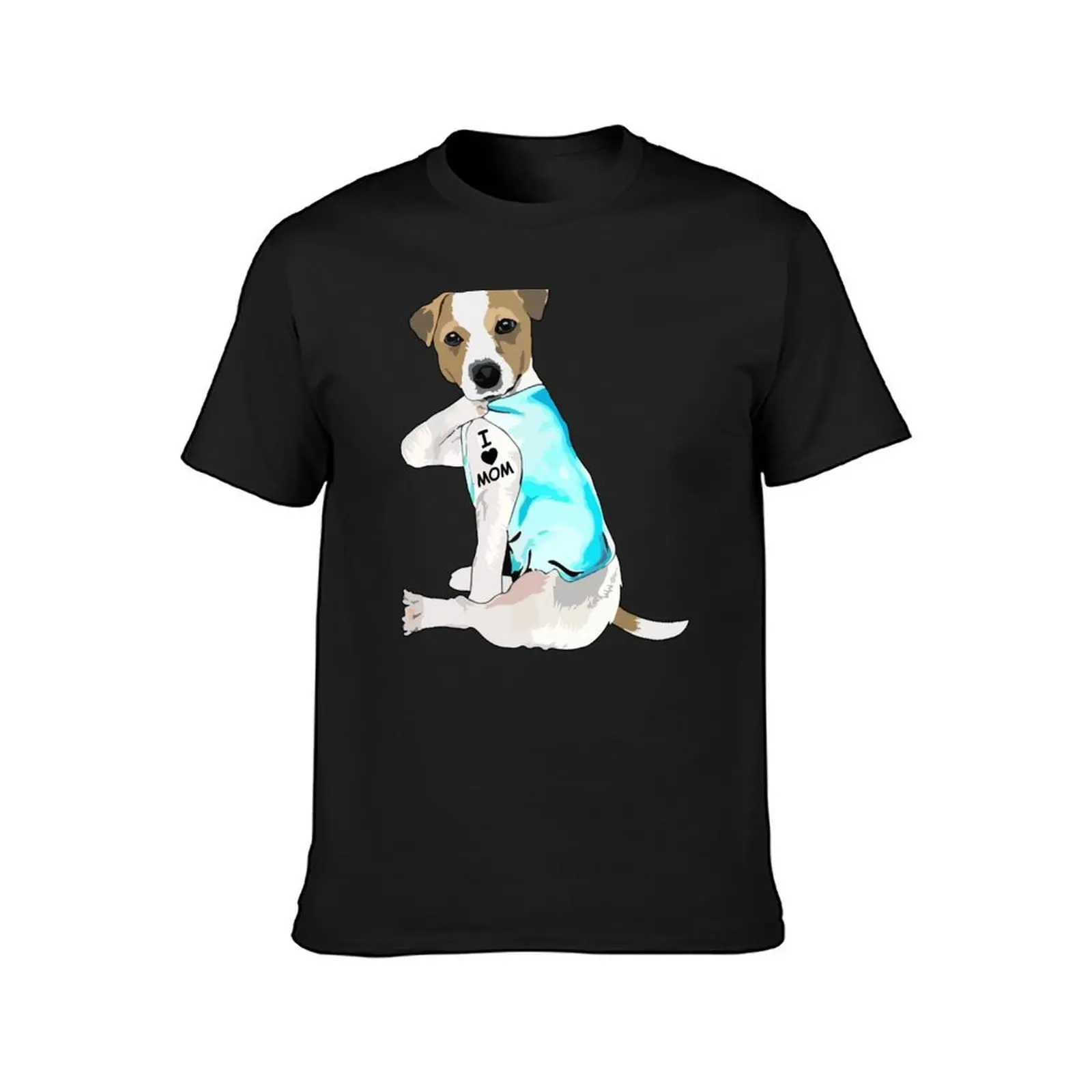 Jack Russell Lover Jack Russell I Love Mom T-Shirt funnys Short sleeve tee tops mens t shirts casual stylish