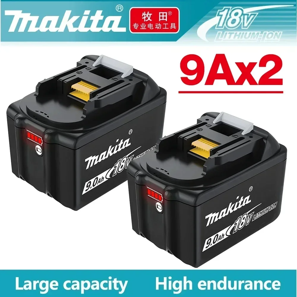 

Makita-batería recargable de iones de litio, cargador para BL1860B, BL1850, BL1830, BL1815, LXT400, 18V, 9AH, 9000mAh, nuevo