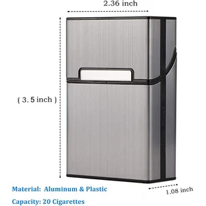المحمولة رقيقة الألومنيوم السجائر حالة عادية حجم الملك البلاستيك السيجار التبغ حامل تخزين مربع حاوية التدخين اكسسوارات أعلى 9 مبيعات مسدس السجائر - رقم 2