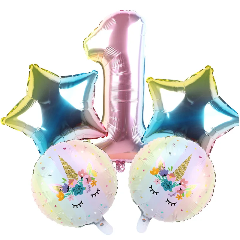 

Unicorn Birthday Number Balloon Set for Kids, Party Decoration Supplies