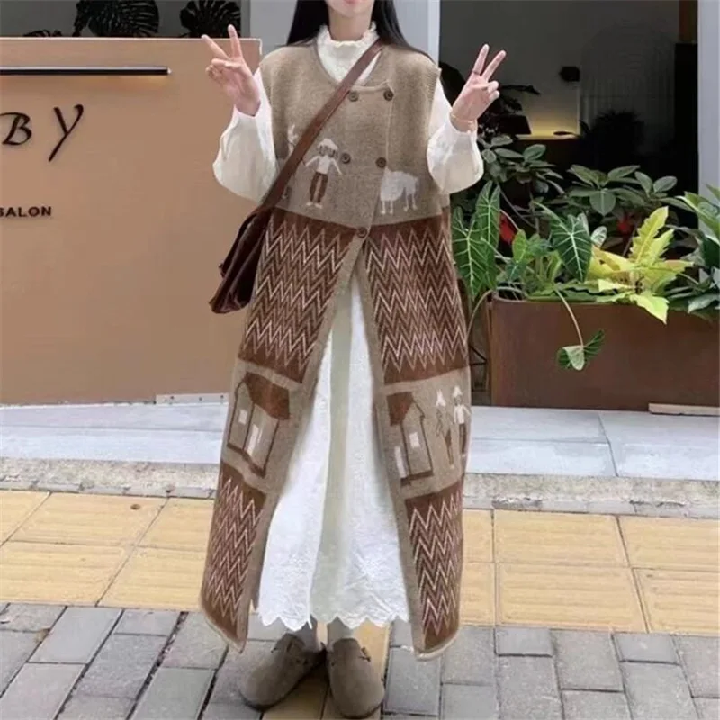 

Пуловер длиной до колена, свитера в корейском стиле, джемперы, женские джемперы с бахромой, свободный крой, для путешествий, для женщин, для отдыха, с длинными рукавами, модные в рубчик