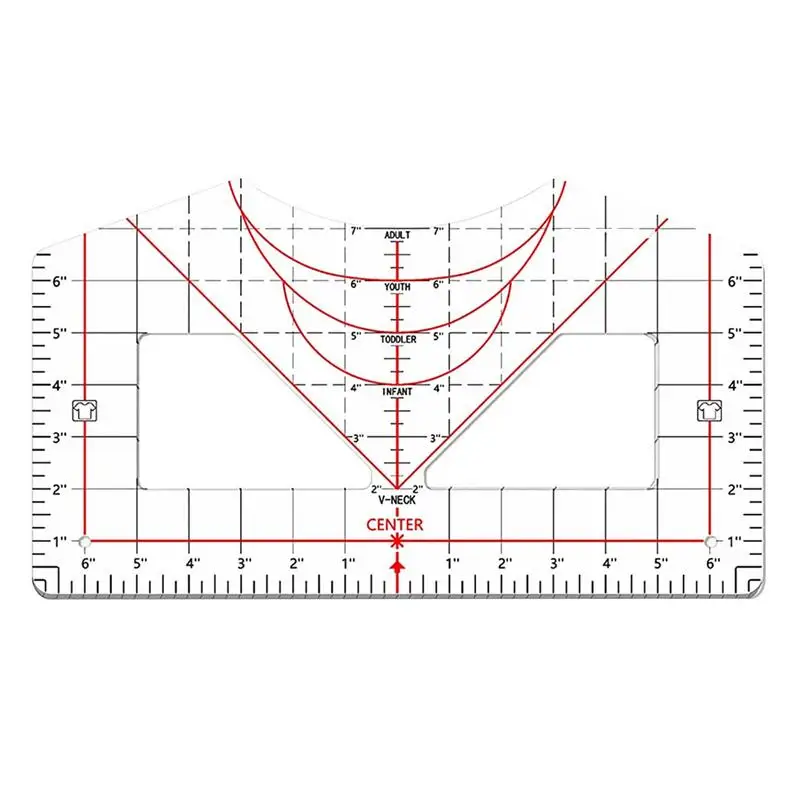 Acrylic Tshirt Measurement Tool Tshirt Ruler Guide T Shirt Ruler for Heat Press Sublimation Heat Transfer Heat Press Accessories