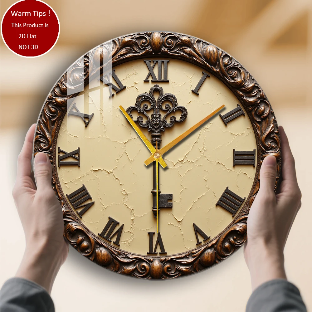 

Настенные часы из закаленного стекла, винтажные резные деревянные часы, подходящие для декора стен или настольного дисплея в любом месте