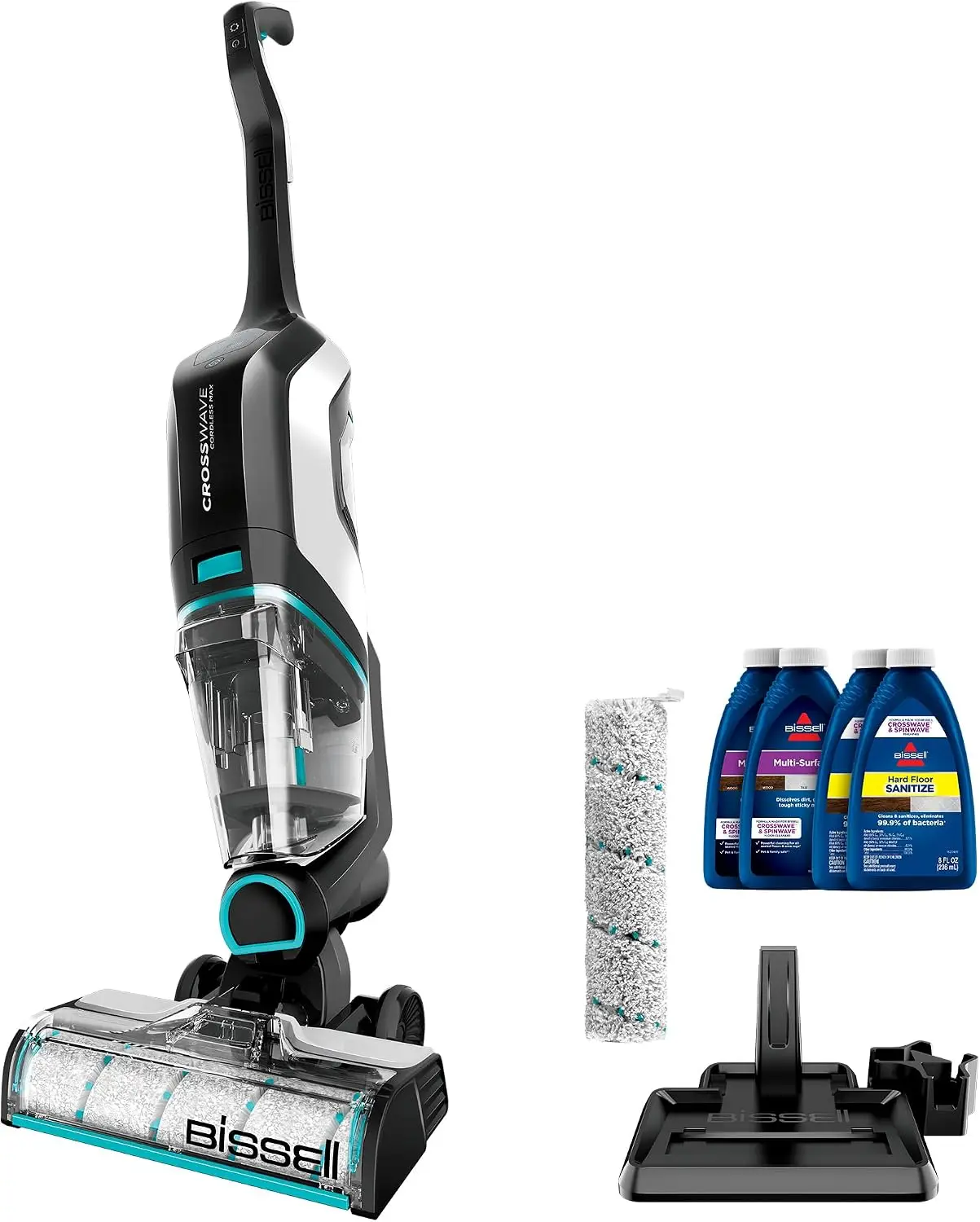 CrossWave Cordless Max Vacuum Mop All in One Wet and Dry Vac Combo Hard Floor Cleaner and Area Rugs, Cordless Mop, Pack-in Formu