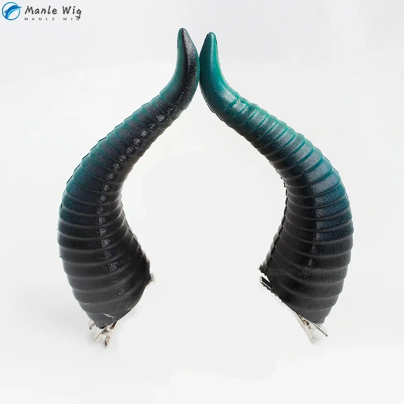 MALLEUS DRACQMA Cosplay Anime  Wig 55cm Long Wig With Horn Heat Resistant Synthetic Hair Party Wigs   Wig Cap