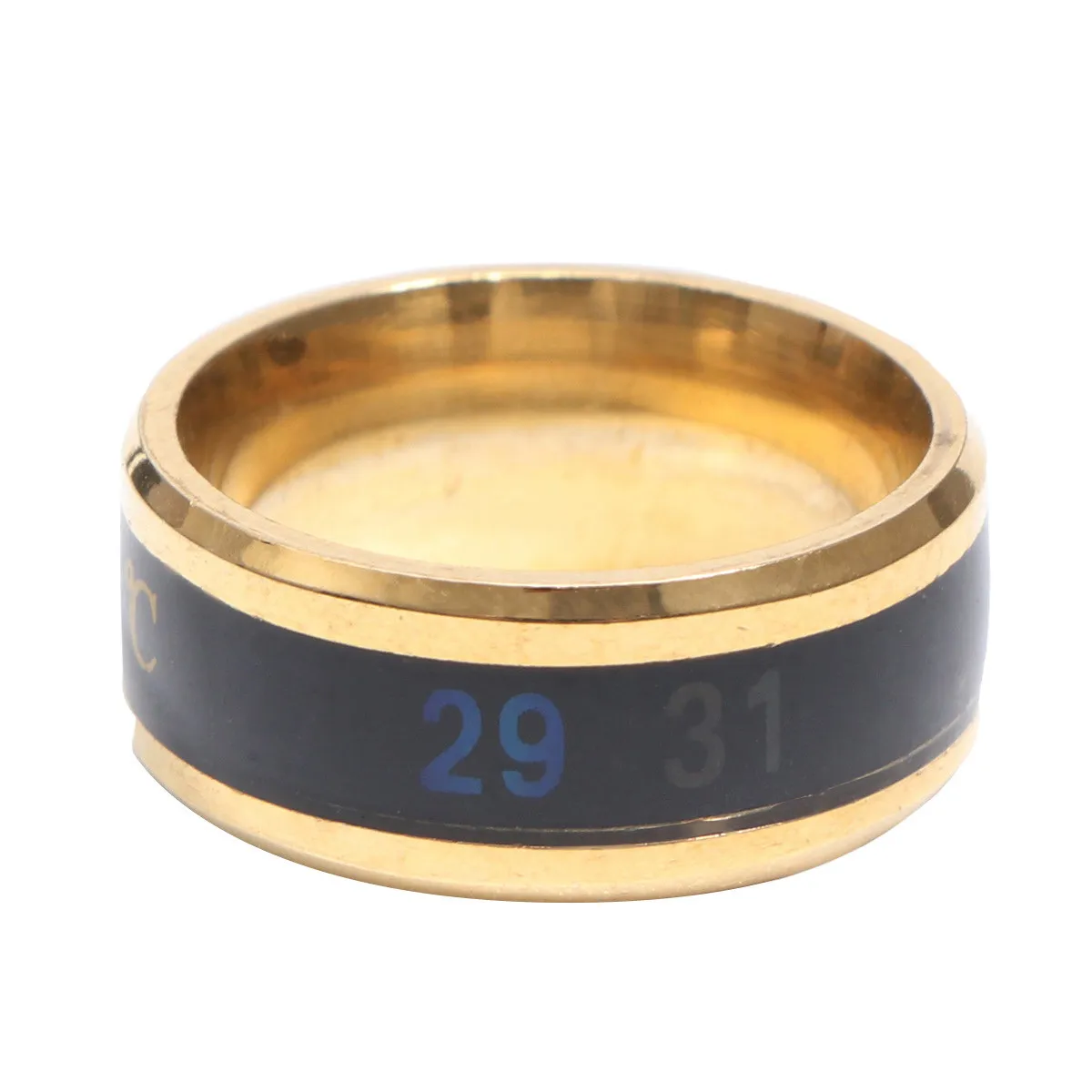 8Mm Color Changing Ring Stainless Steel Heat Reactive Finger Ring Simple Chic Round Band for Men Women Unique Gift Lover Family