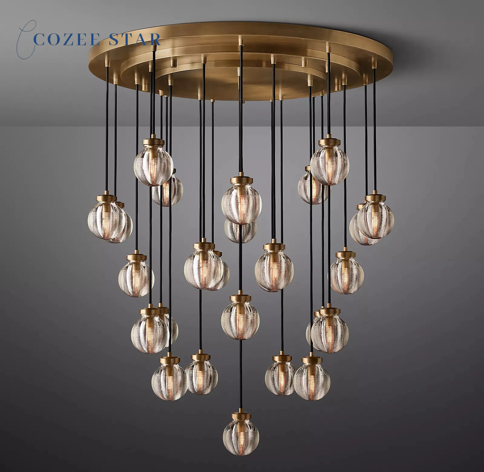

LED Pearl Round Chandeliers Modern Crystal Pendant Lights Fixture Living Dining Room Staircase Hanging Lamps Lustre